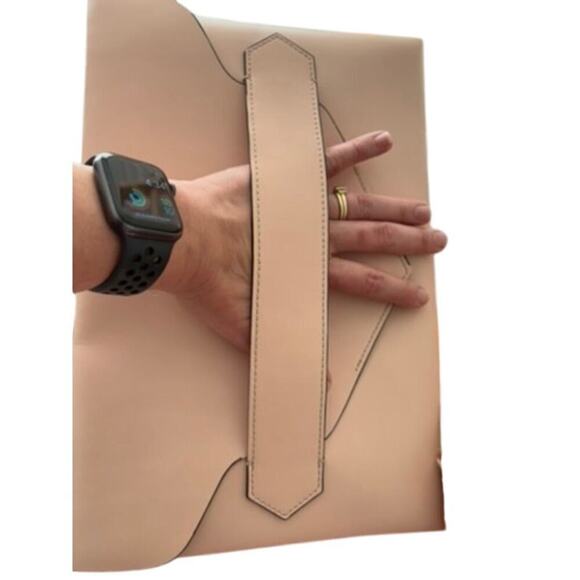 NWT Boldrini Selleria Italian Leather Envelope Clutch / iPad Case – Blush Pink - Picture 4 of 10